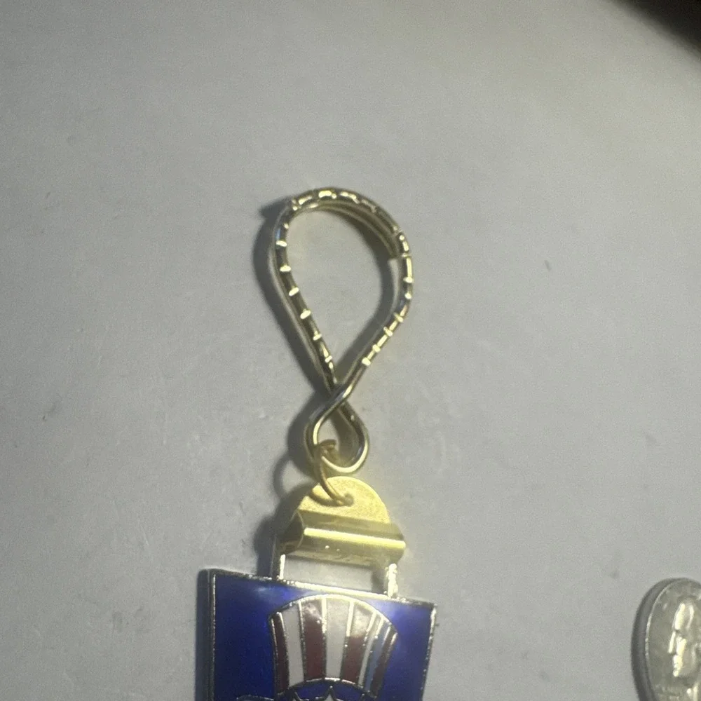 Vintage Uncle Sam America Usa Watch FOB Key Chain Antique Charm Pendant W‎ Clasp